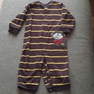 Monkey fleece one piece